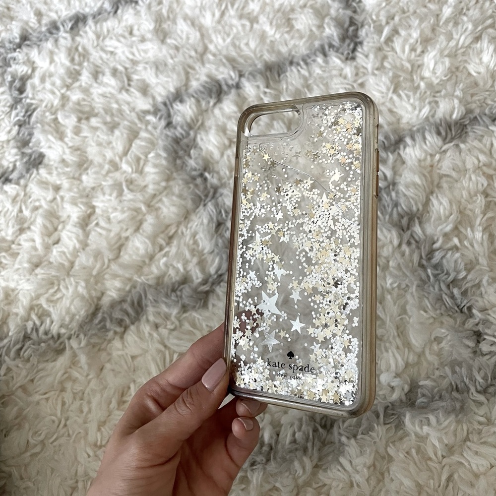 KATE SPADE 8 PLUS LIQUID GLITTER STAR PHONE CASE